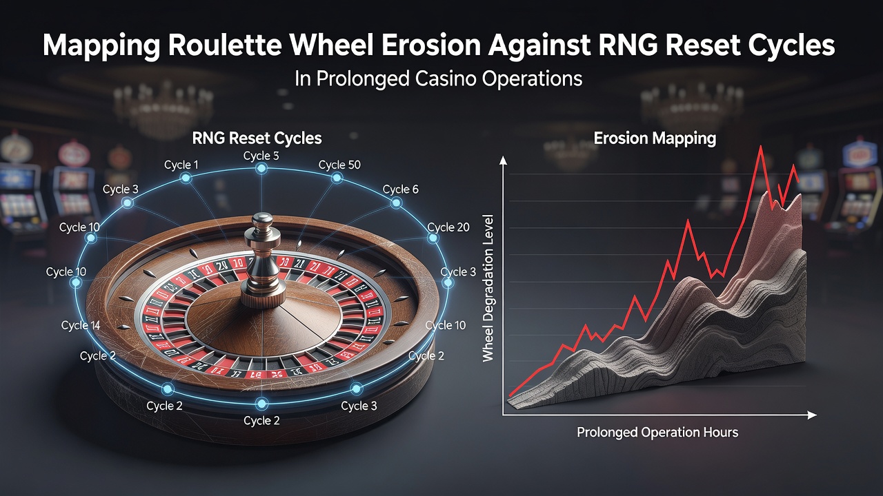 Darstellung der Abnutzungsmuster an einem physischen Roulette-Rad im Vergleich zu digitalen RNG-Protokollen