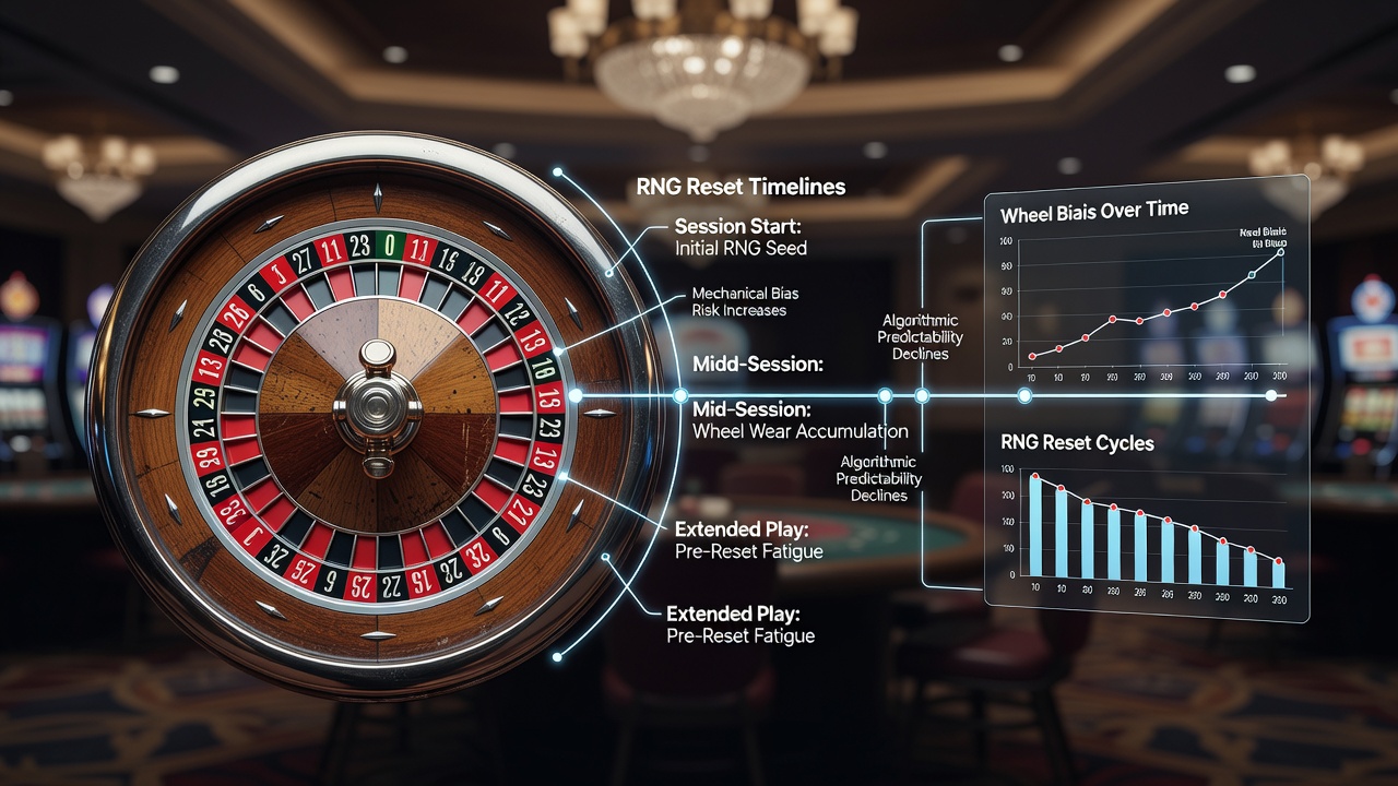 Diagramm der RNG-Reset-Zeiträume im Vergleich zu Radverschleißkurven über mehrere Tage
