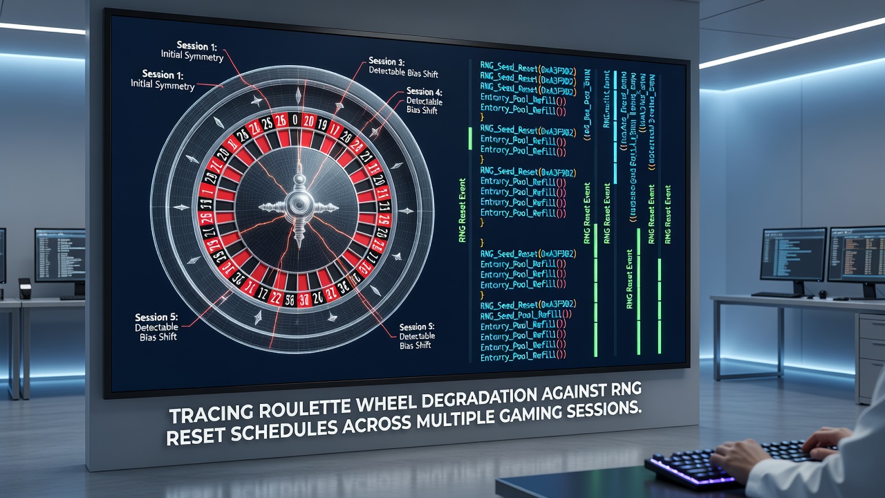 Comparison charts of wheel degradation metrics aligned with RNG reset timelines across gaming sessions